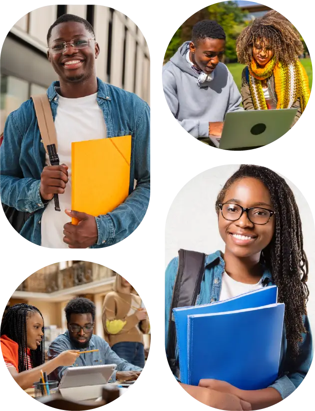 Kolarz zdjęć przedstawiający studentów z Nigerii